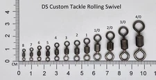 50 pcs Rolling  Swivel  size 8 to 4/0 fishing tackle barrel connector
