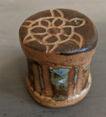 Art Pottery Ceramic Inner Spirit Rattle Shaker Peace Sign Turtle Tree ...