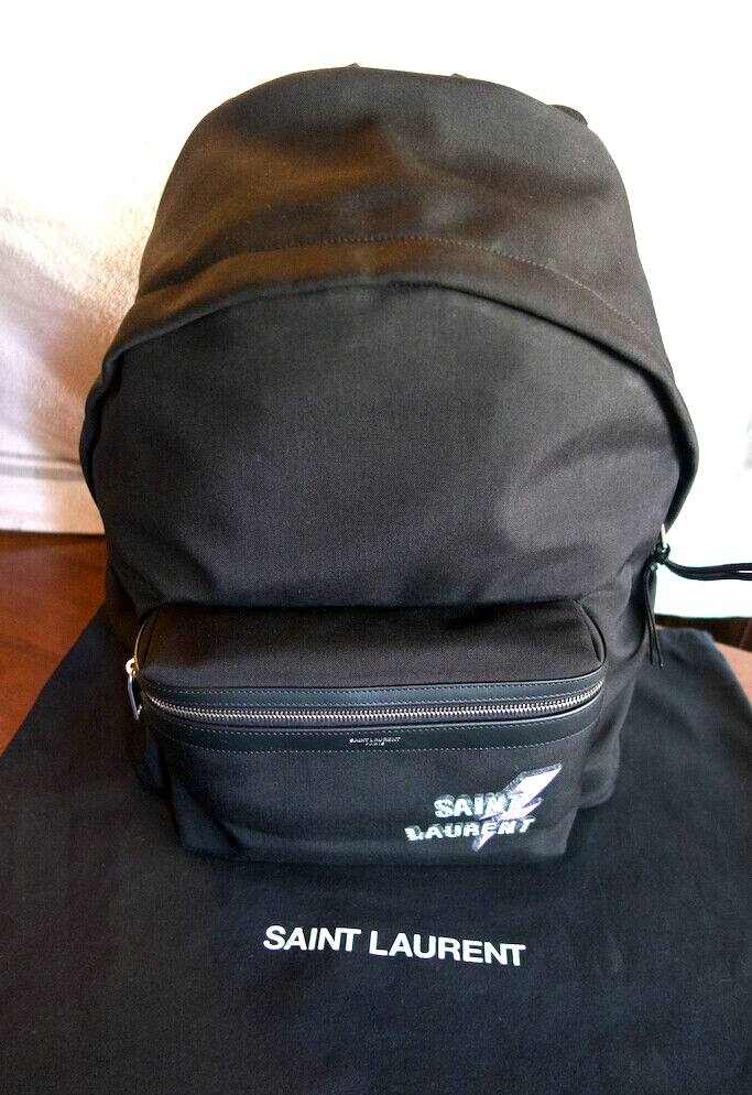 Saint Laurent Backpack Lightning Bolt Logo 465448 GRORF 1077