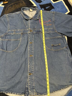 VINTAGE 90's KARL KANI JEAN DENIM BUTTON-UP CHORE JACKET XL- 2PAC