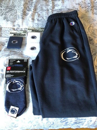 Penn State Nittany Lions Champion Men's Navy Sweatpants Socks Wrist Bands
