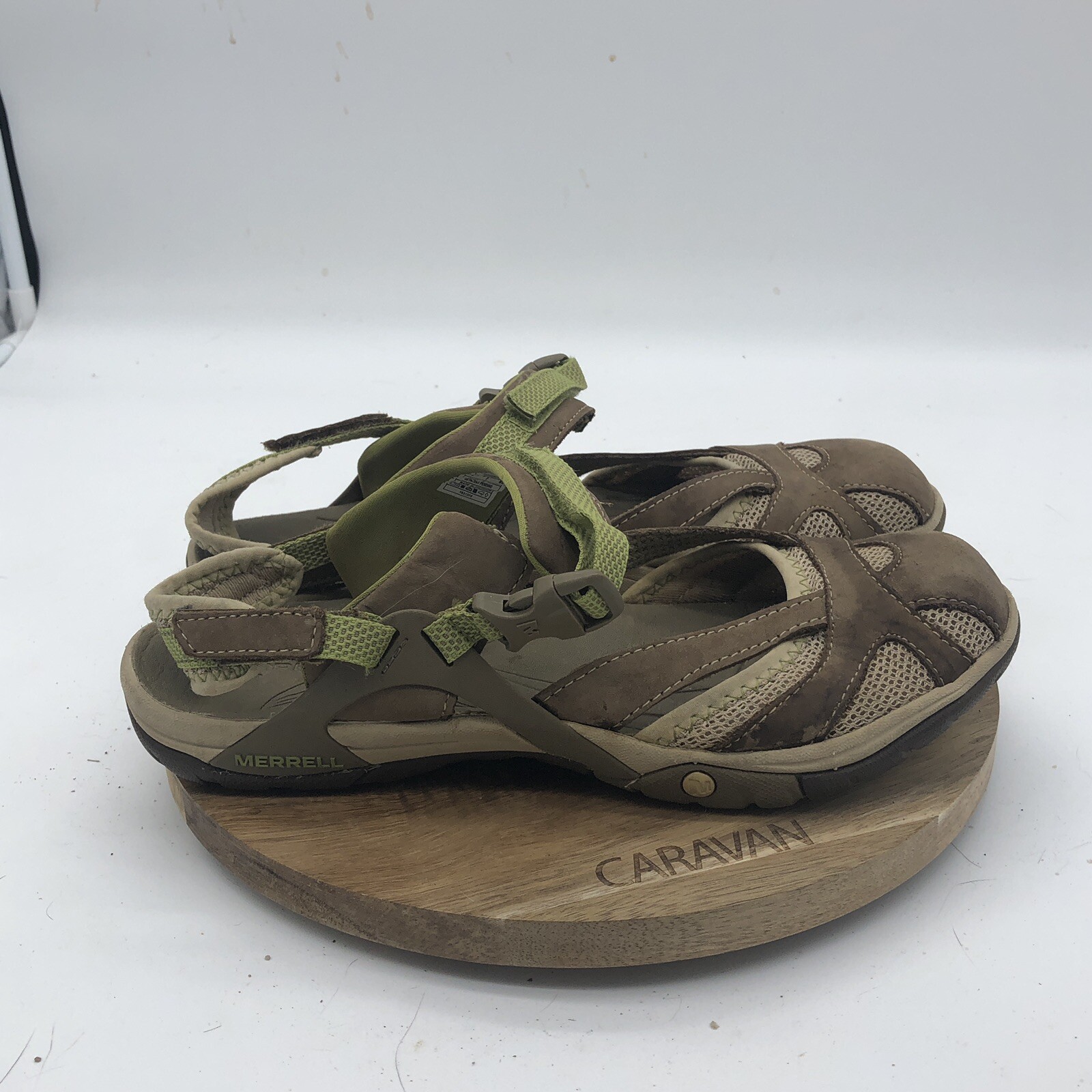 Merrell Azure Wrap Otter sandali donna 9 scarpe comode pelle marrone punta chiusa