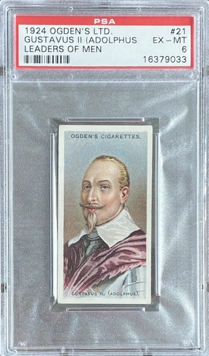 GUSTAVUS II (ADOLPHUS) 1924 Ogden’s Leaders Of Men #21 PSA 6 EX-MT - Picture 1 of 2