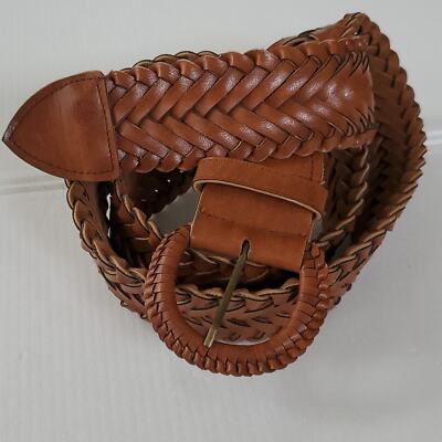 Braided Leather Belt Size 26/28 Leather Cognac Belt Braided Leather Belt Size 26/28 Leather Cognac Belt | eBay main image 2