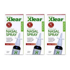 Xlear Natural Saline Nasal Spray with Xylitol For Sinus Relief ,1.5 oz Pack of 3