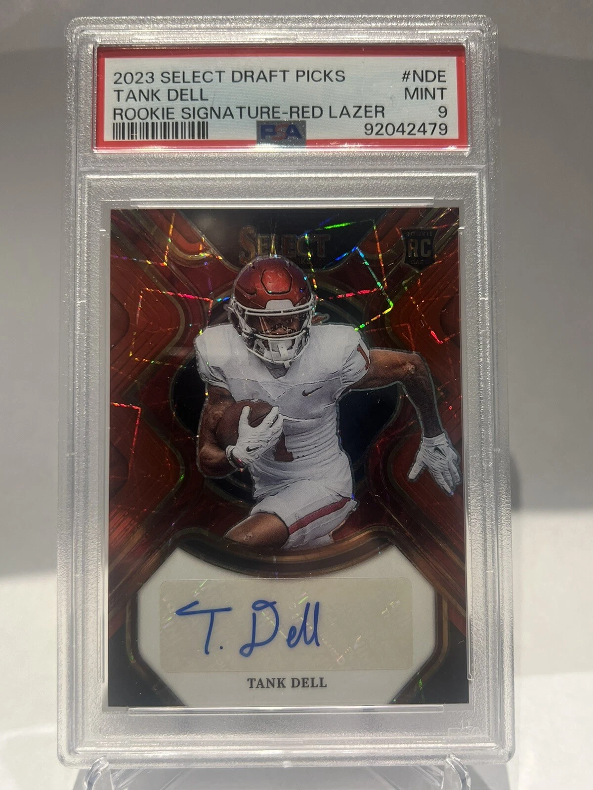 Tank Dell Panini Select Draft Picks Rookie Signatures #NDE Red Lazer