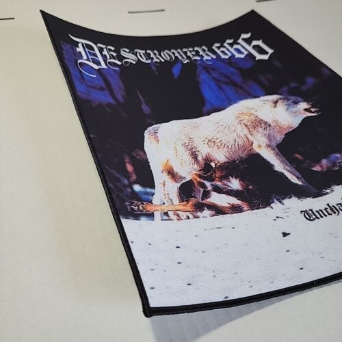 DESTROYER 666 Unchain The Wolves PARCHE TRASERO GRANDE Impreso Banda Logo - Imagen 2 de 6