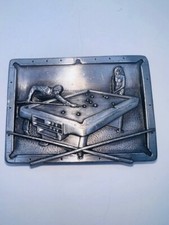 Vintage 1984 Bergamot Brass Works Pool Playing Belt Buckle Billiards Z-149