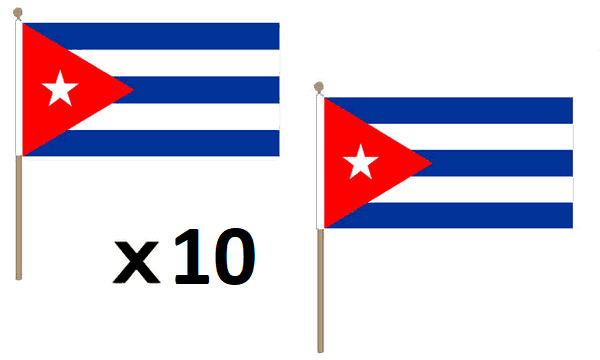 Pacco 10 Bandiere Haiti 45x30 Cm Con Asta In Legno - Bandiera Haitiana 30x45 Cm - AZ FLAG