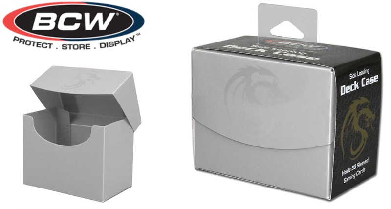 White Side Loading Gaming Deck Case - Holds 80 Sleeved Gaming cards - Protector
