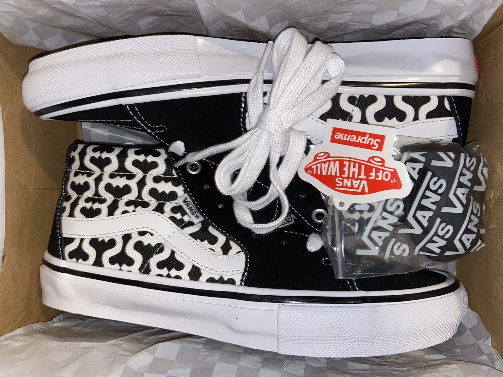 DS Vans Skate Grosso Mid SUPREME logo S noir taille 8,5 homme