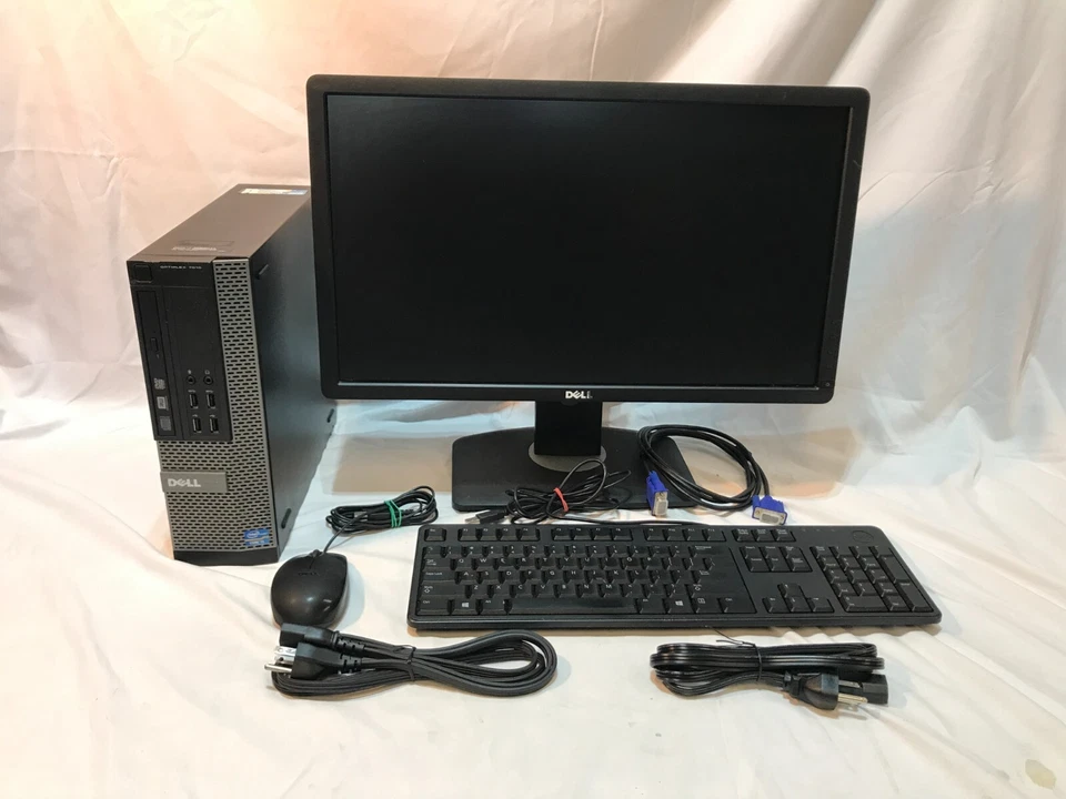 Dell Desktop computer 7010 / i5 PC SFF / 300gb / 20" Monitor Windows 10 - 3.30Hz