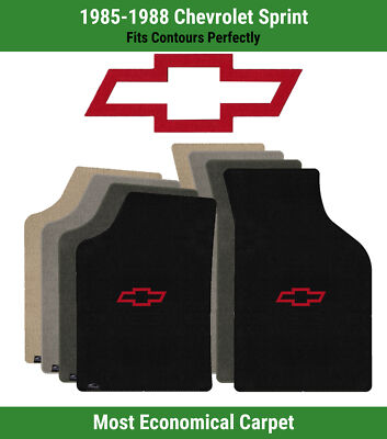 Lloyd Velourtex Front Mats for '85-88 Chevy Sprint w/Red Chevy Outline Bowtie