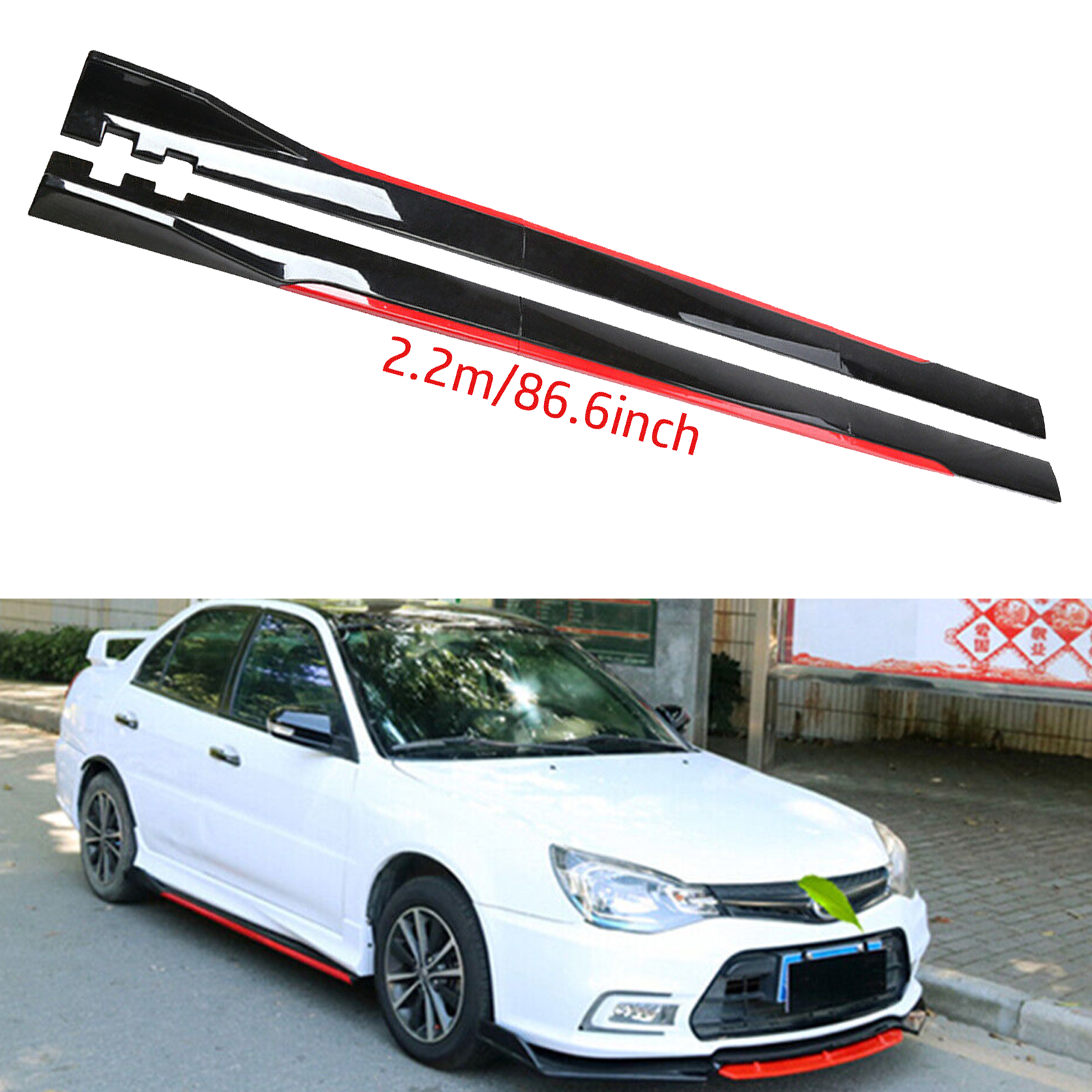 For Honda Accord 9th 9.5th Side Skirt Extension Body Kit Splitter Spoiler Glossy
