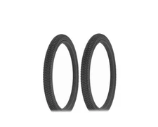 ALTALINE Bicycle  22"x 1.75"/2.125" ALL Black Wall Wheel (2) TIRES Semi-Slick