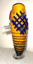 GIGANTIC hand blown David Garcia studio centerpiece vase art glass sculpture 93