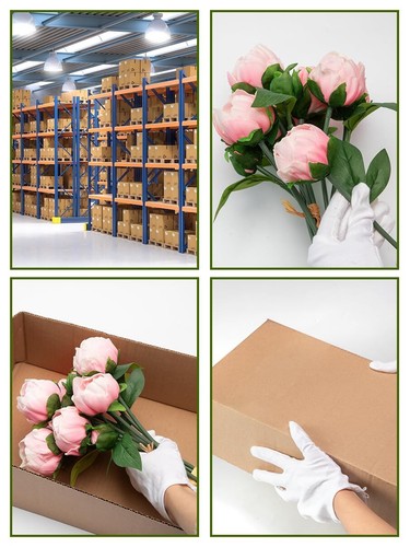 14" Real Touch Latex Artificial Peony Flowers for Floral Arrangements, Bridal... - Picture 7 of 9