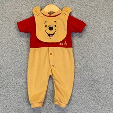 Vintage Disney Winnie the Pooh One-Piece Coverall Sleeper with Bib Infant Small