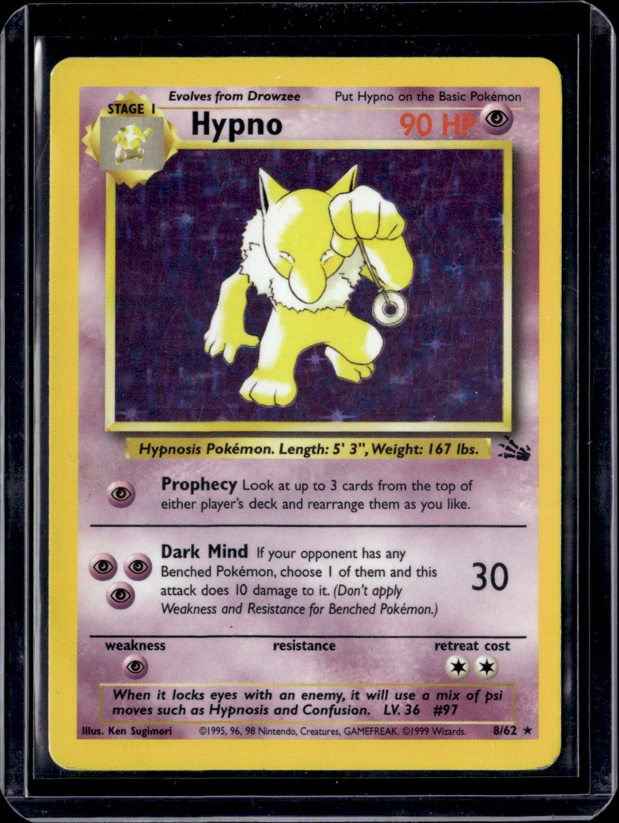 Pokemon Fossil Hypno (8) 08/62