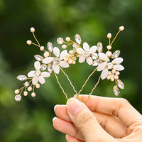 Braut Blume Haarnadeln Silber Strass Braut Haarspangen Perle Hochzeit Haarschmuc