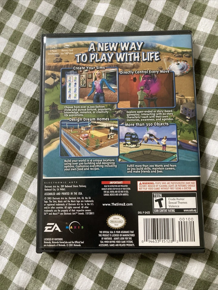 The Sims 2 (Nintendo GameCube, 2005) CIB Complete Tested and Working - Image 2 of 4