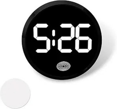 Car Digital Clock, Round Touch Screen Display LED Luminous Number Color: White