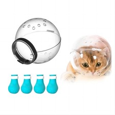 Adjustable Cat Muzzle Helmet, Breathable Anti-Bite Hood for Cats Medium