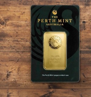 1 oz. Barra de oro Casa de la Moneda de Perth (diseño de cisne en ensayo) 99 99%
