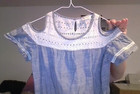 PRETTY DENIM/LACE COTTON RUFFLE OFF SHOULDER DRESS Cat & Jack M (7/8) GOOD COND — photo 3