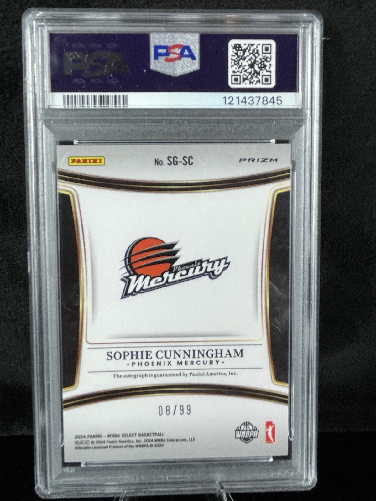 2024 Select WNBA Signatures Sophie Cunningham #SGSC Auto Red Prizm /99 view 3