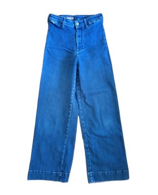 Pilcro Size 27 Womens Jeans The Skipper High Rise Wide Leg Crop Stretch Med Wash