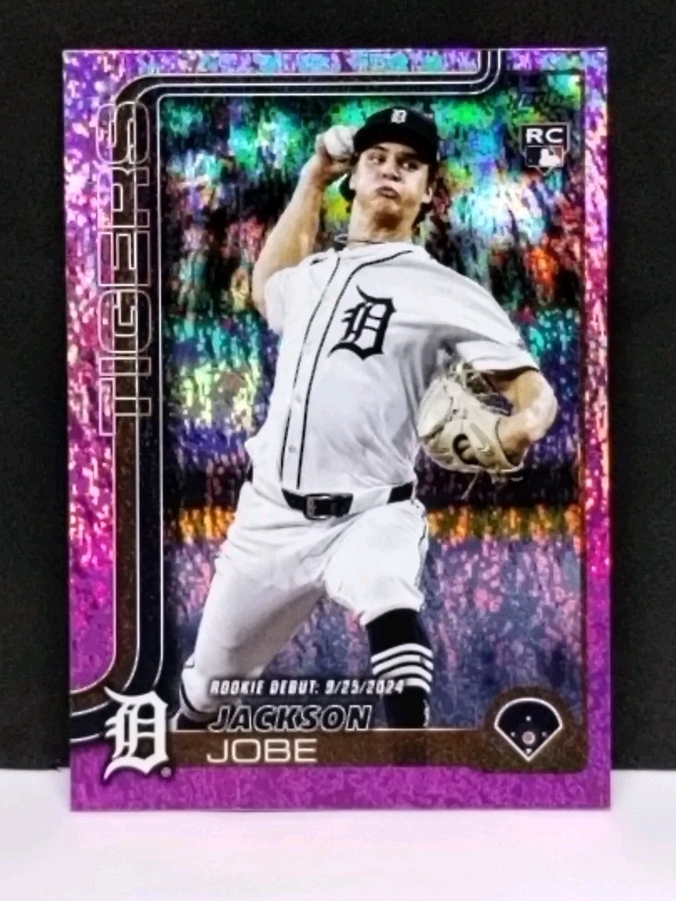 2025 Topps Update Jackson Jobe Rookie Debut Pink Holo Foil Exclusive RC SP Tiger