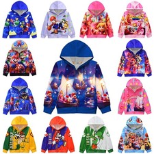 Kids The Super Maio Galaxy Costume Coat Zipper Up Jacket Hoody Outwear Tops Gift