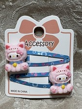 Hello Cat Kitty Friends No Slip HAIR CLIP Bang BARRETTE SET Hair Accessory Set