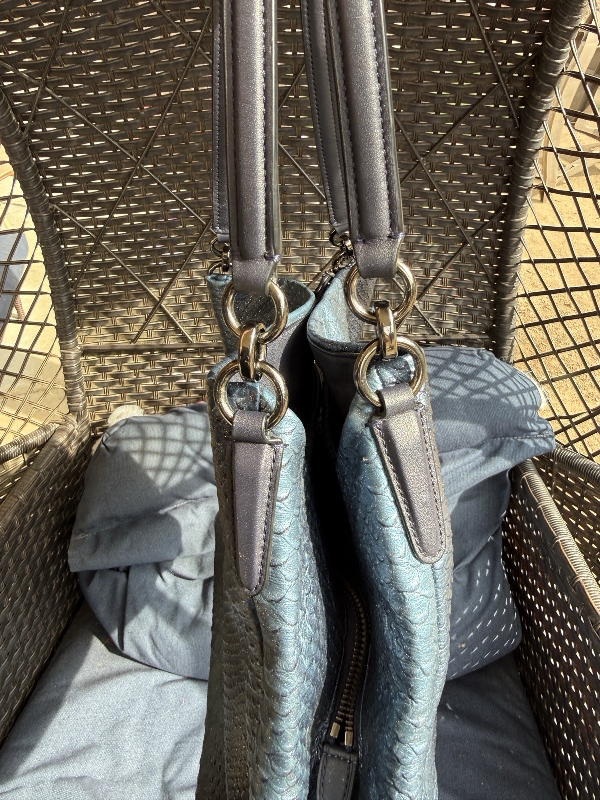 Coach Madison Phoebe Python Embossed Iridescent N… - image 12