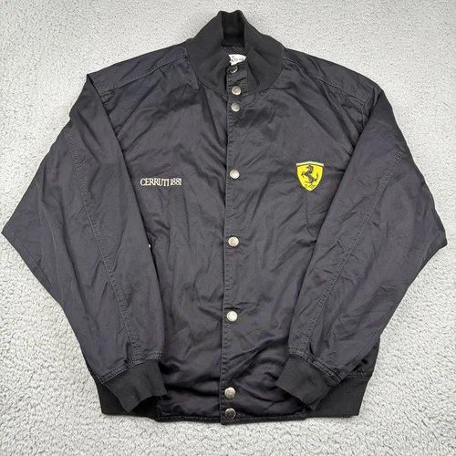 Vintage Cerruti 1881 Ferrari Bomber Jacket Men's Small IT 46/US 36 Black Italy - product listing photo