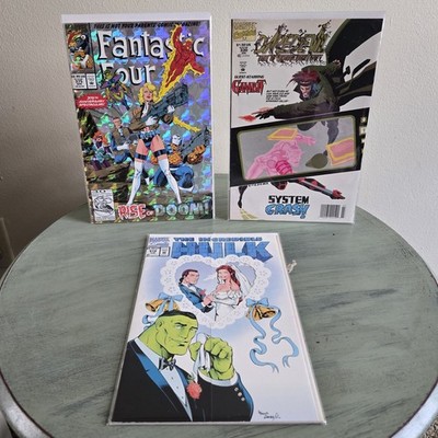 Marvel Comics Mixed Lot Fantastic Four Holo 375 DD 330 Hulk Wedding Issue 418