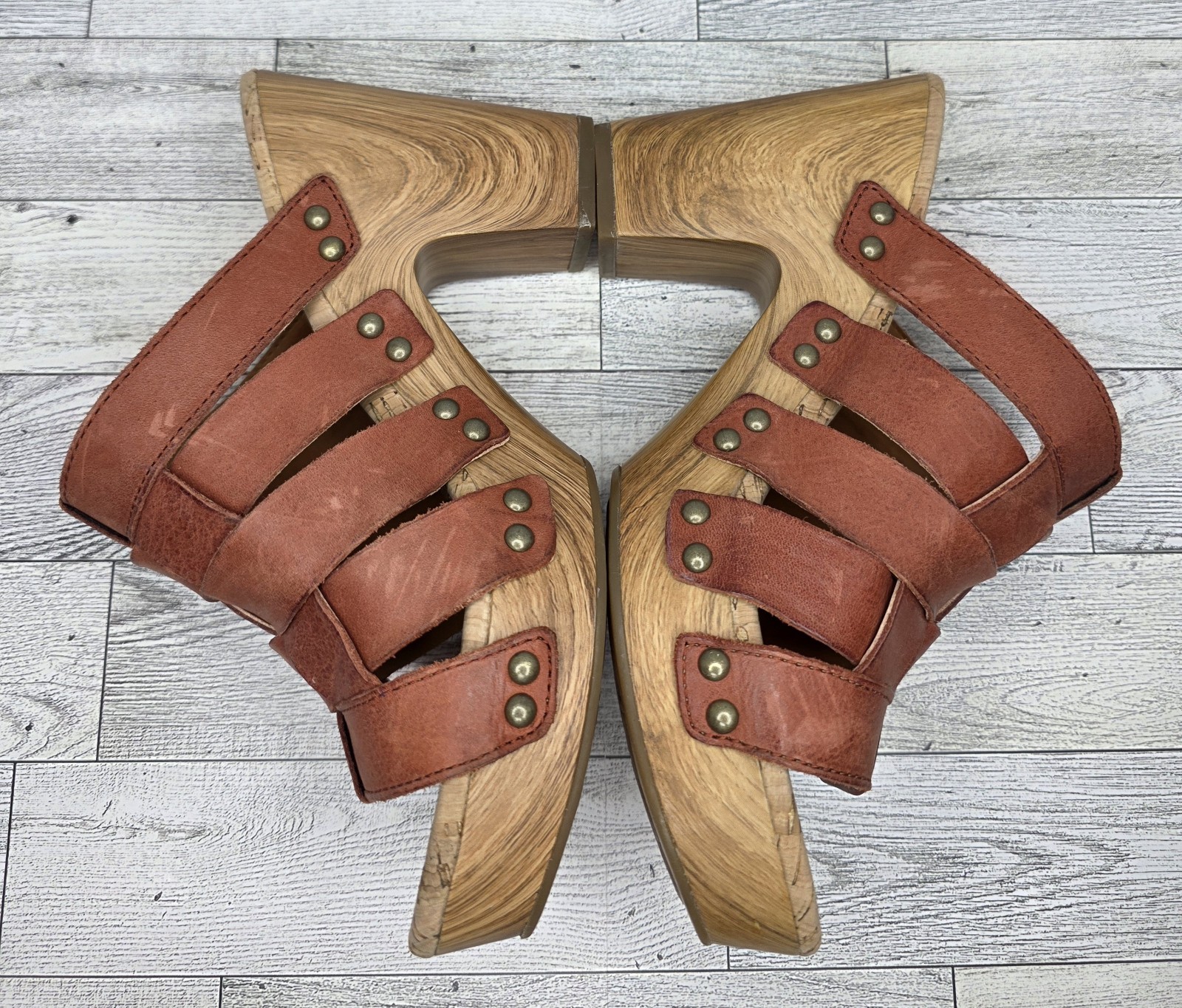 Kork-Ease Devan Platform Sandals Orange Leather B… - image 7