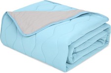 Cooling Blanket for Dogs - Q-MAX 0.4 Waterproof Pet 50x60 Inch, Light Blue