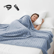 Grounding Blanket Wristband Set for Better Sleep - Queen Size, Blue