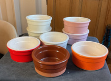 Set of x8 Pots & Co Cermer Ceramic Ramekins Mini Souffle Dishes Mixed Colours