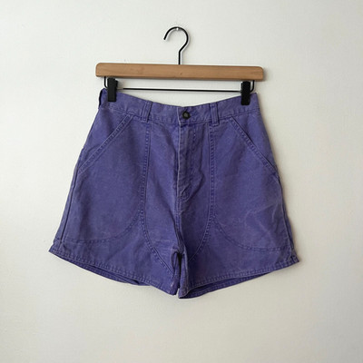 Vintage 90s Patagonia Stand Up High Rise Canvas Shorts Purple Women's Size 8