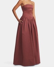 Hansen And Gretel The Audrey Gown Strapless Vintage Elegant Bridesmaid Womens S