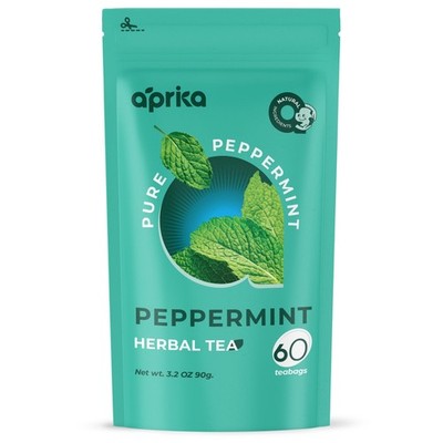 Pure Peppermint Tea - no stems, 100% Natural Herbal Tea, 60 bags, USA seller