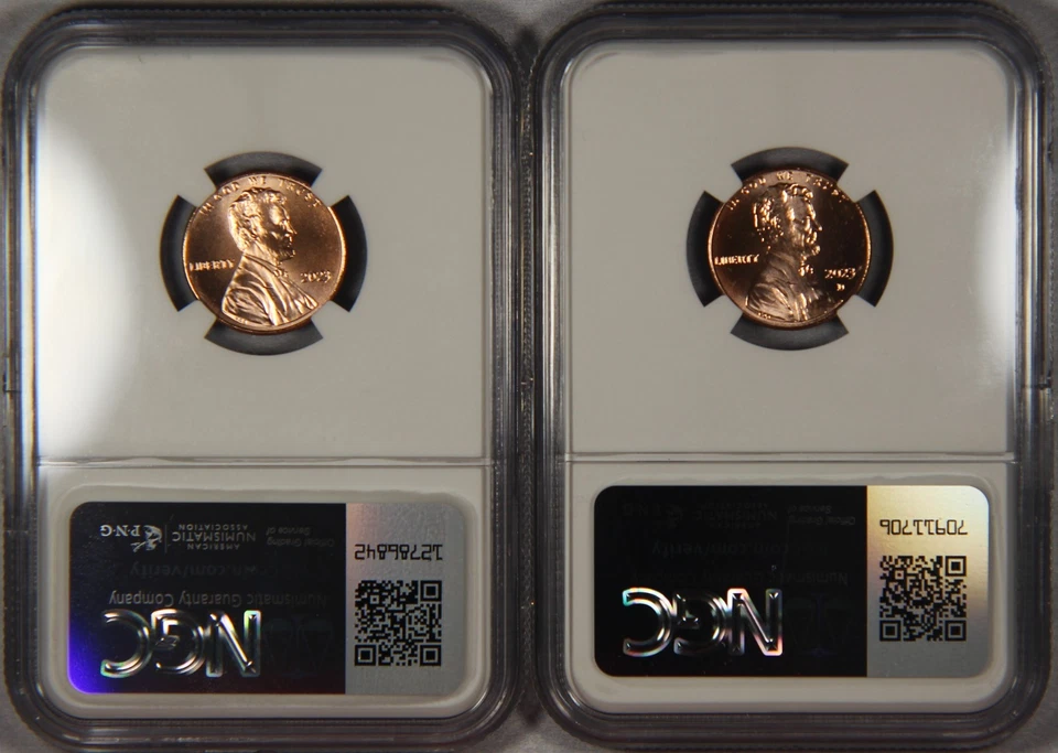 2023 P & D NGC MS69 RD Lincoln Shield Cent Penny Top Pop Registry 2-Coins - Image 2 of 3