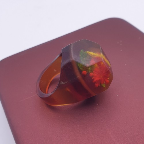 Vintage Ring art handmade flowers USSR ITK Made in Soviet Prison - Picture 3 of 15