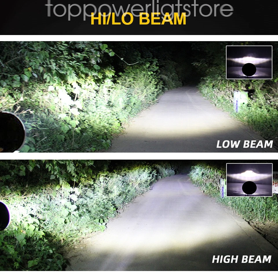 For Freightliner Century Class 7inch Round LED Headlights Hi/Lo Beam Light Pair - Image 4 of 4