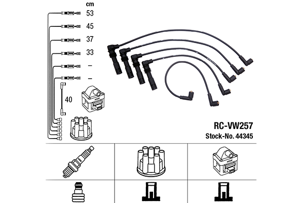 NEU - NGK 44345 ZüNdleitungssatz FüR Seat VW-image