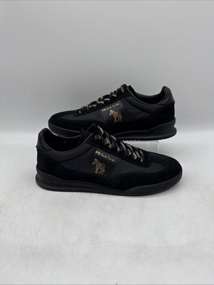 Herren Paul Smith Dover Low Sneaker Schwarz Gold UK 7 EU 41 Neu