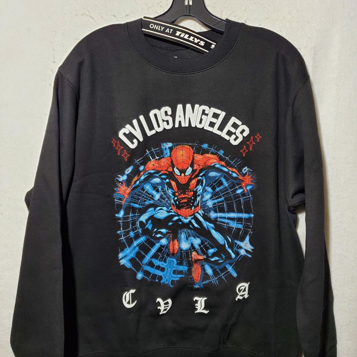 Marvel Spider Man Sweatshirt Mens Medium Black CV Los Angeles